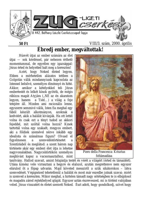 ZugCserkész 2000. április — címlap
