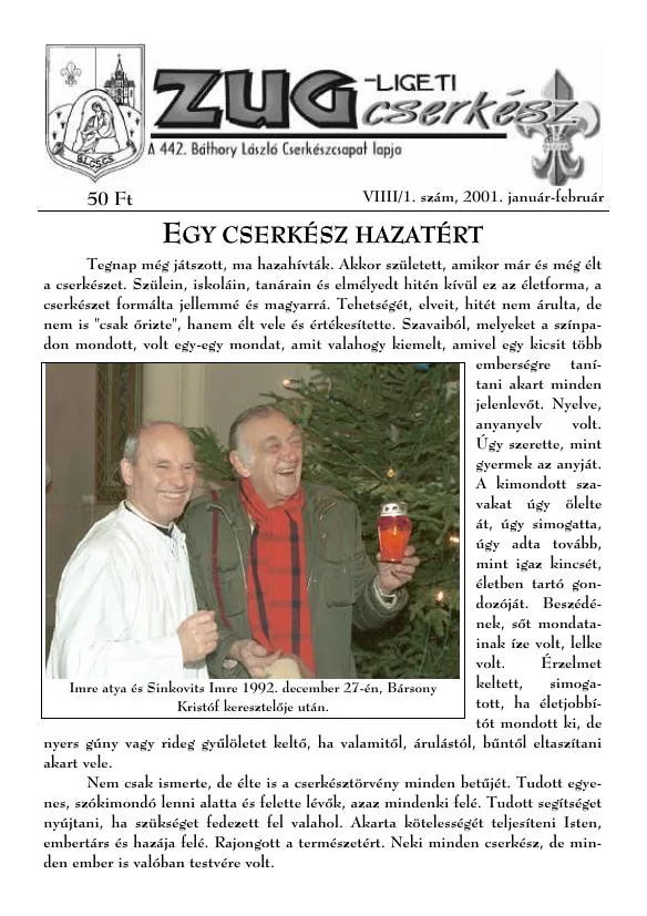 ZugCserkész 2001. január — címlap