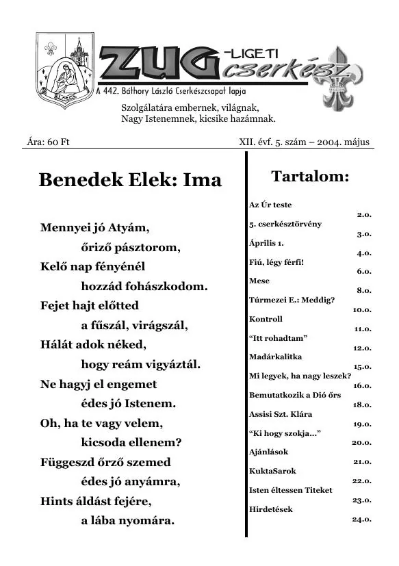 ZugCserkész 2004. május — címlap